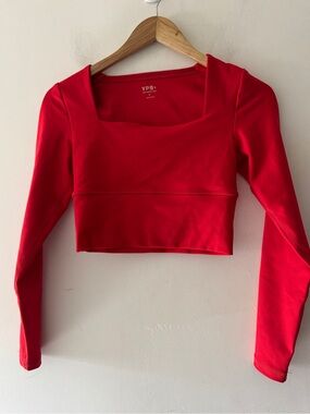 YPB Your Personal Best Abercrombie & Fitch Red Long Sleeve Crop Top